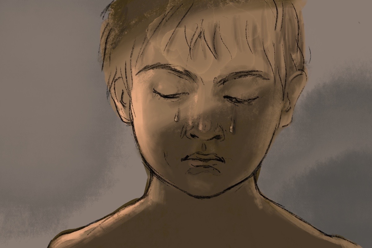 Плачущий мальчик. Иллюстрация Мейдан ТВ.