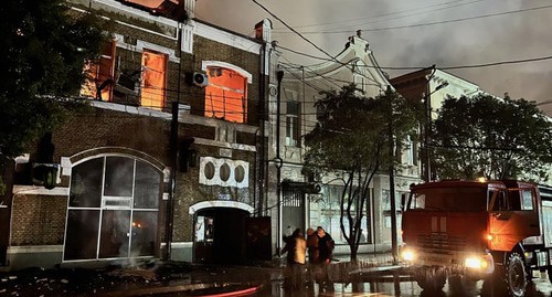 Пожар в картинной галерее Сухума. 21 января 2024 г. Фото: МЧС Абхазии